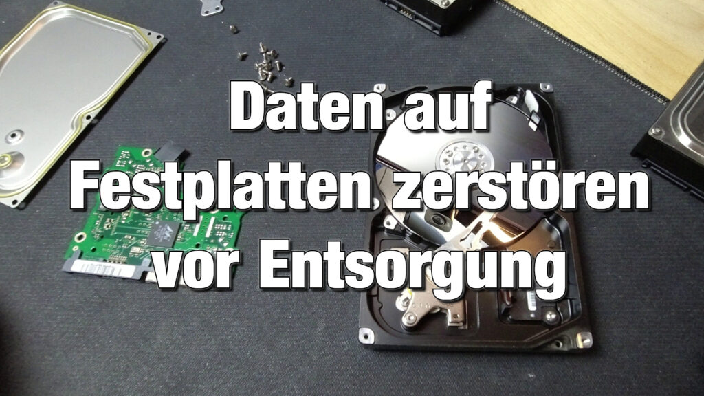 Daten auf Festplatten zerstoeren mechanische vernichtung vor entsorgung shredder